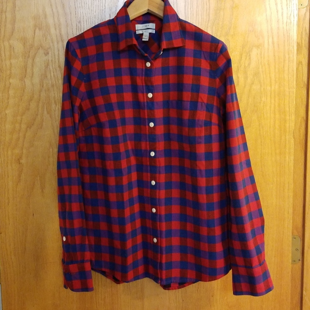 J.Crew Boy Flannel Plaid Shirt Buffalo Check Sz 2